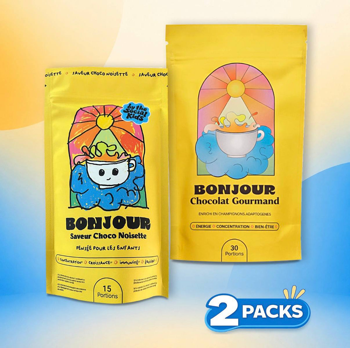 Bonjour Duo - (Gourmet Chocolate & Kids Chocolate Hazelnut Flavor)