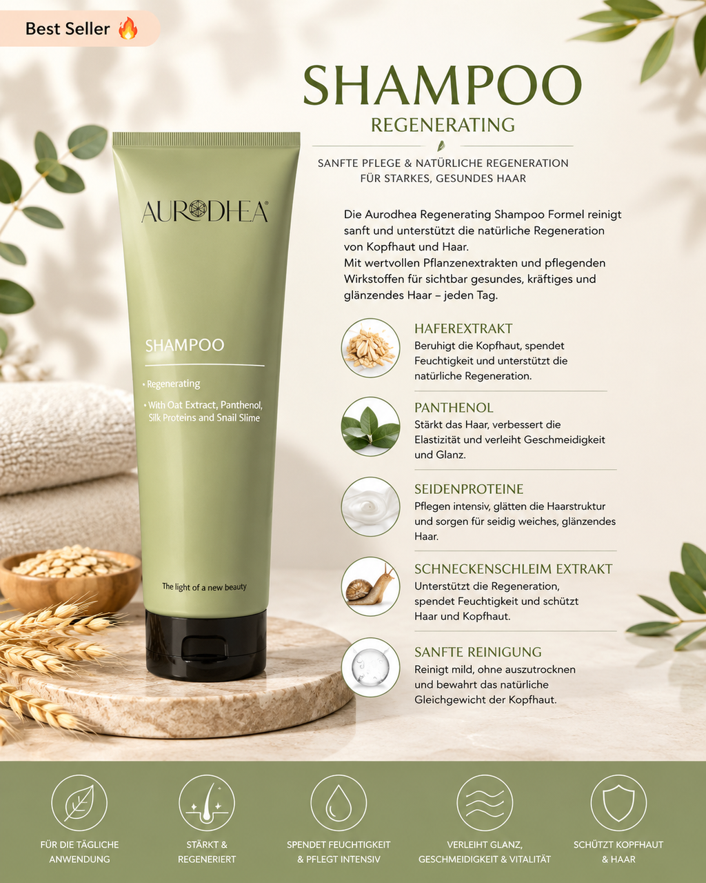 Shampoo mit Schneckenschleim