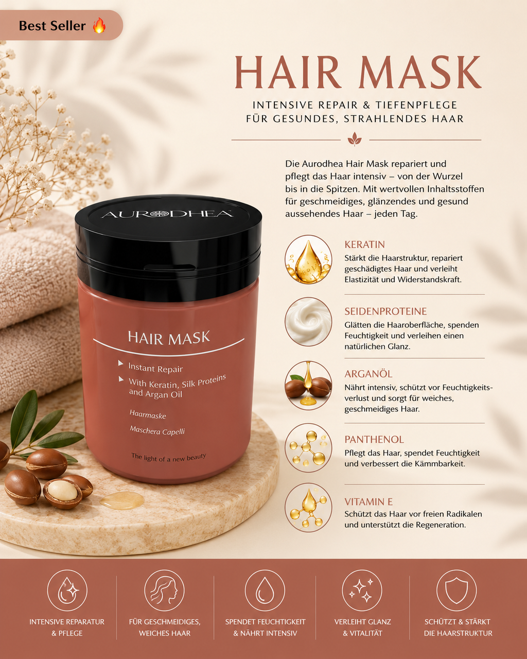 Masque démêlant à l'huile d'argan