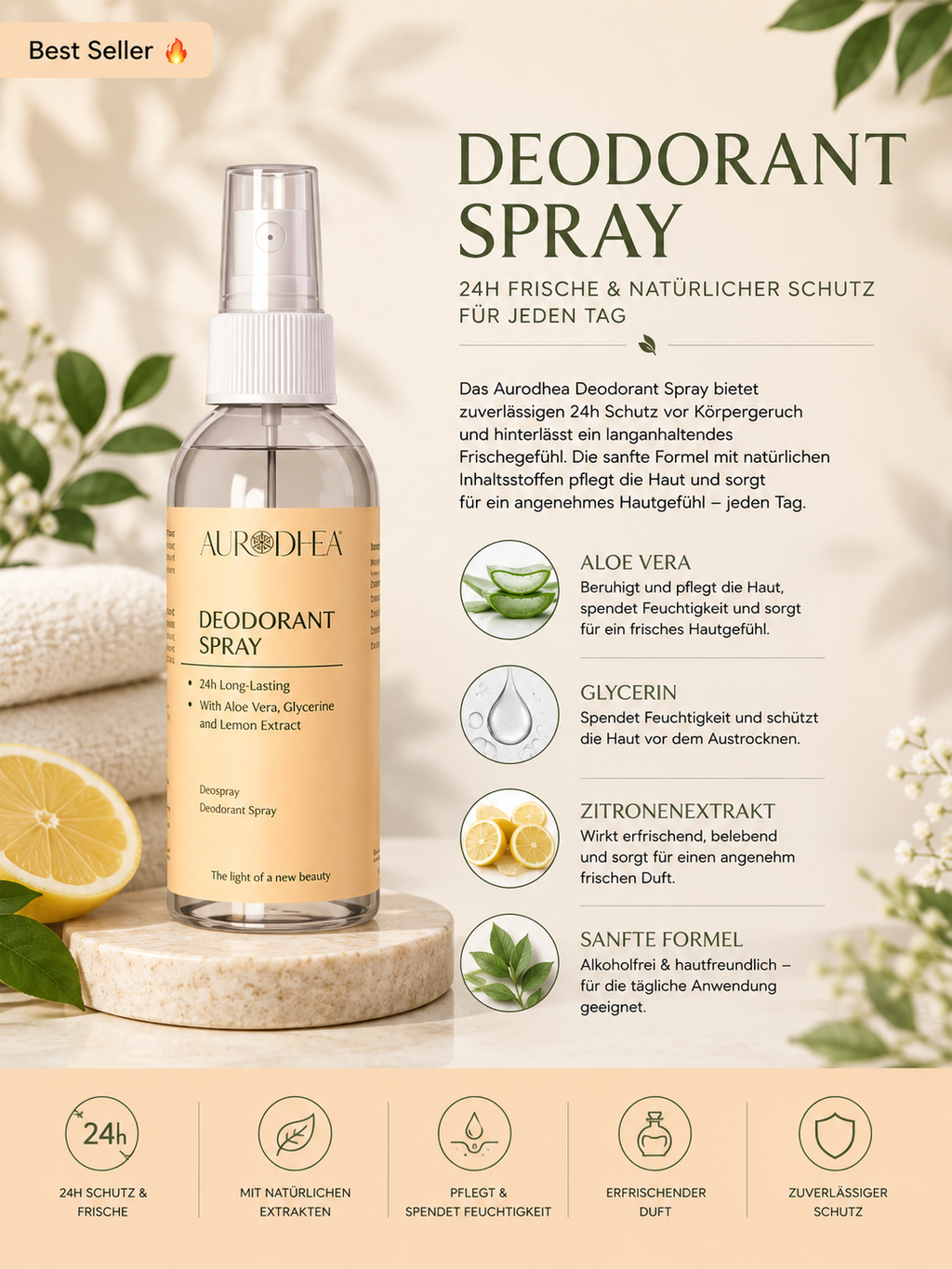 Deospray mit langanhaltendem Schutz | 24H