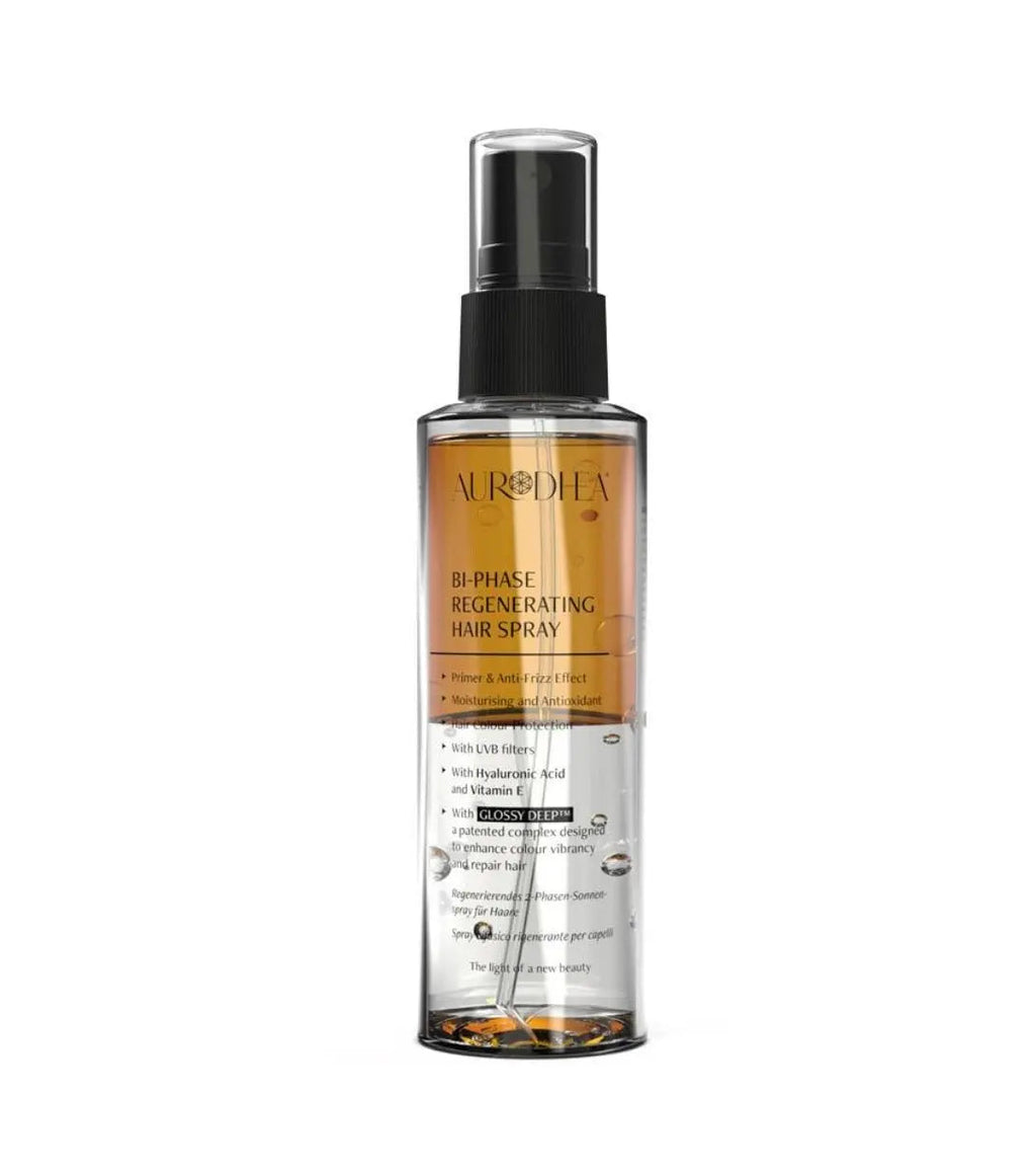 Spray solaire pour cheveux à l'acide hyaluronique & vitamine E - Régénérant 2 phases