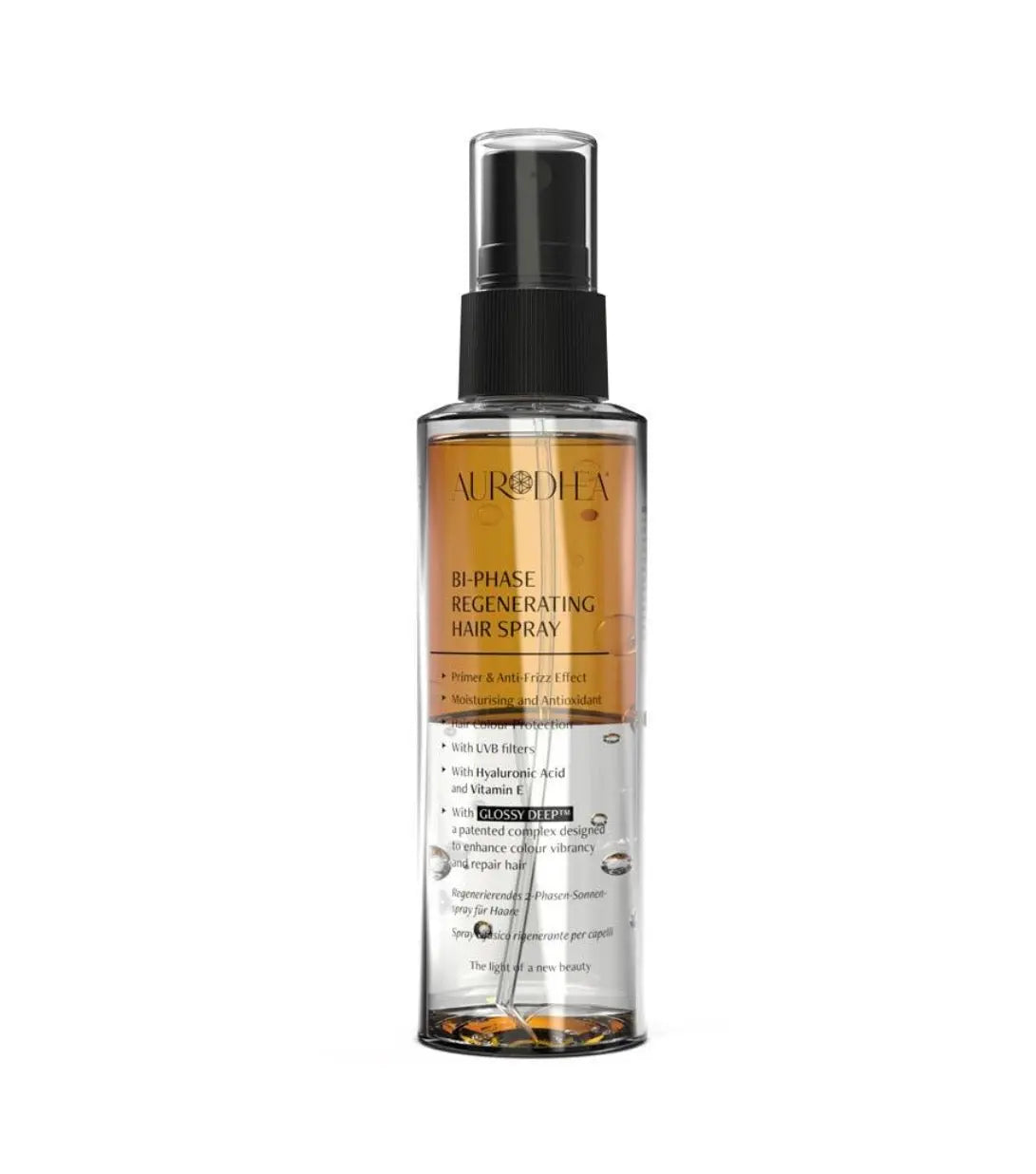 Spray solaire pour cheveux à l'acide hyaluronique & vitamine E - Régénérant 2 phases