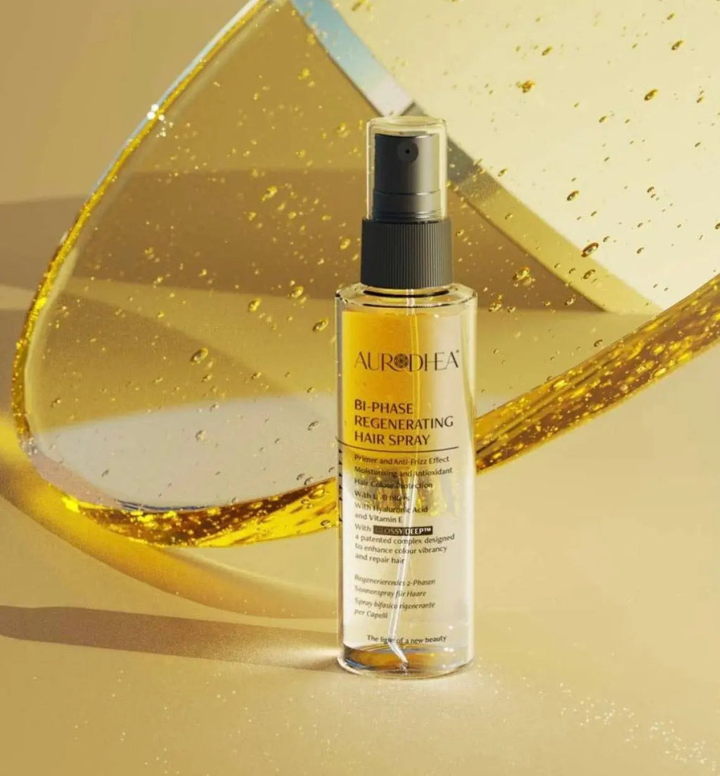 Spray solaire pour cheveux à l'acide hyaluronique & vitamine E - Régénérant 2 phases