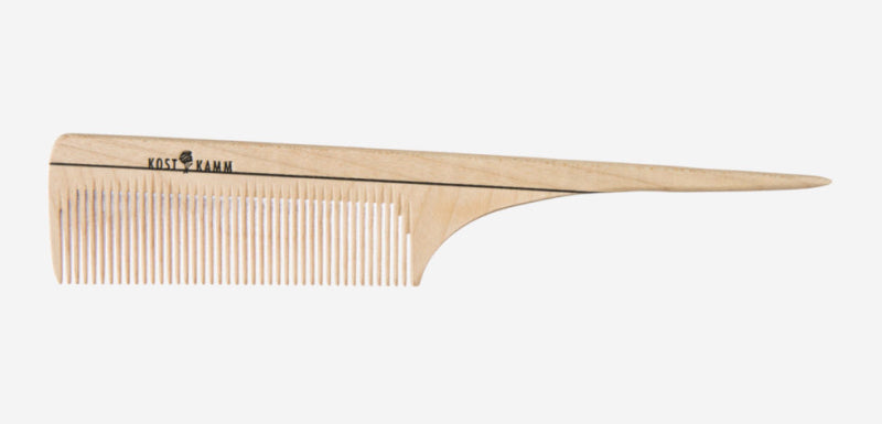 KOSTKAMM Toupierkamm Holz fein Stiel 18cm