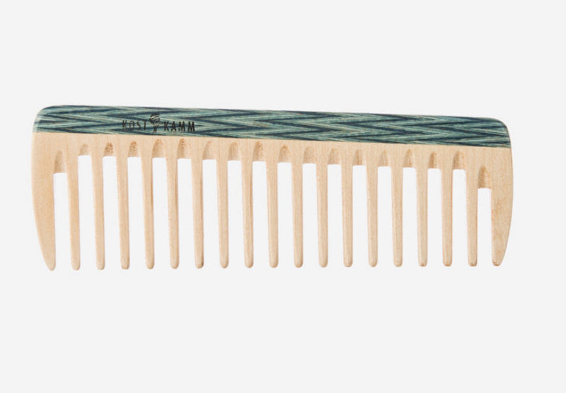 KOSTKAMM Taschenkamm Holz bunt extra grob 14cm