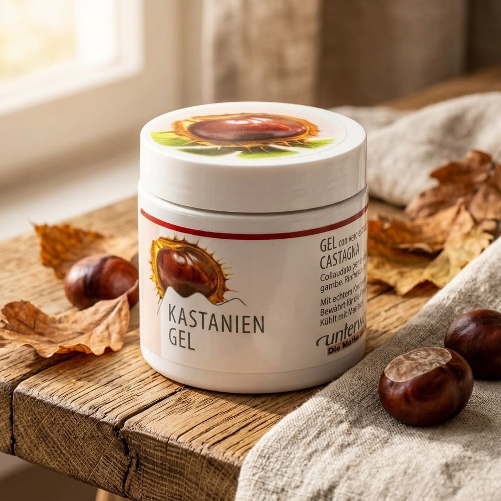 Kastanien Gel für schwere & müde Beine – kühlendes Venengel mit Rosskastanie | Unterweger 100ml