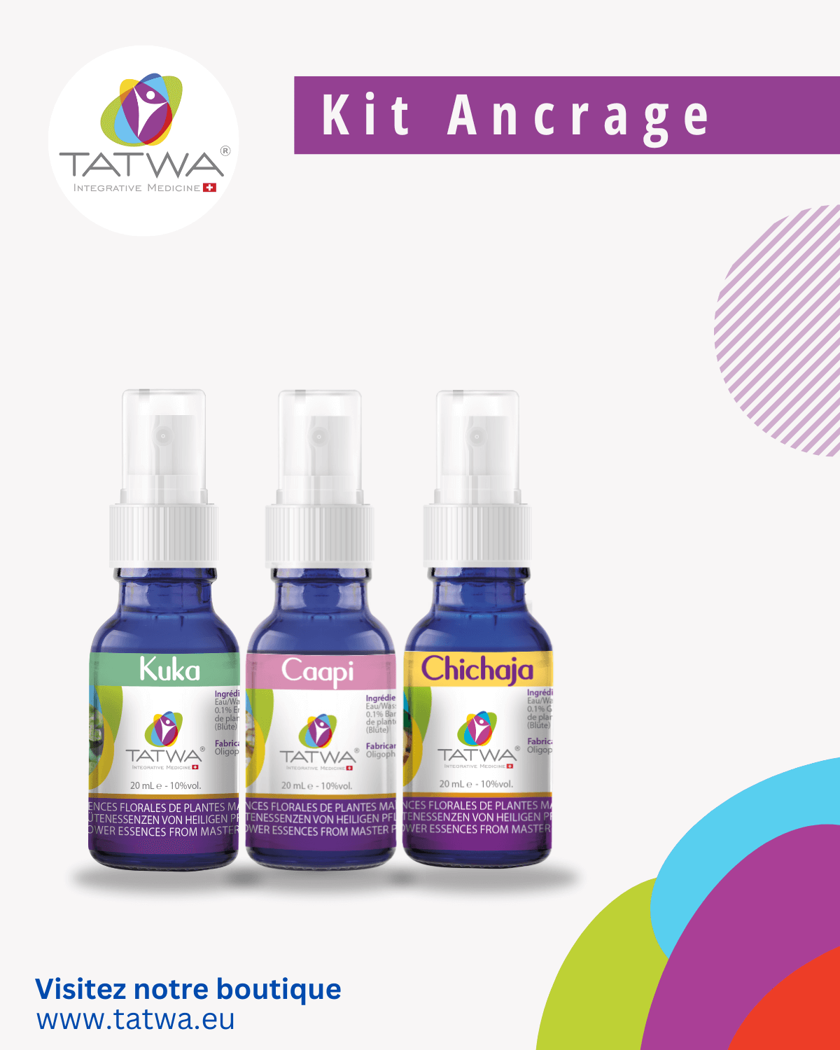 Kit Ancrage - Essences florales Kuka, Caapi et Chichaja pour le bien-être et l'ancrage.