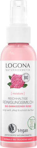 LOGONA MOISTURE Rich Cleansing Milk organic damask rose