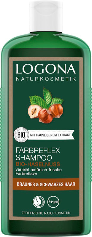 LOGONA HAIR COLOUR REFLEX SHAMPOO BROWN-BLACK ORGANIC HAZELNUT SK1 250ML