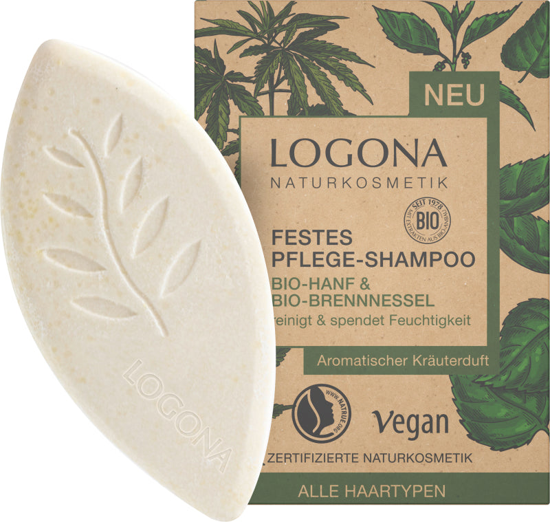 LOGONA Solid Care Shampoo Organic-Hemp & Organic-Nettles