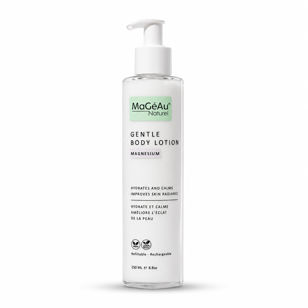 MaéAu Gentle Body Lotion bottle on a white background