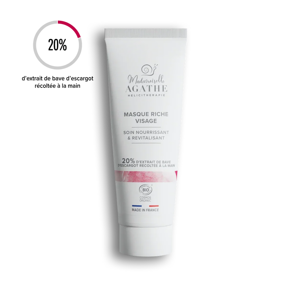 Masque riche à la bave d'escargot bio - nourrit & revitalise
