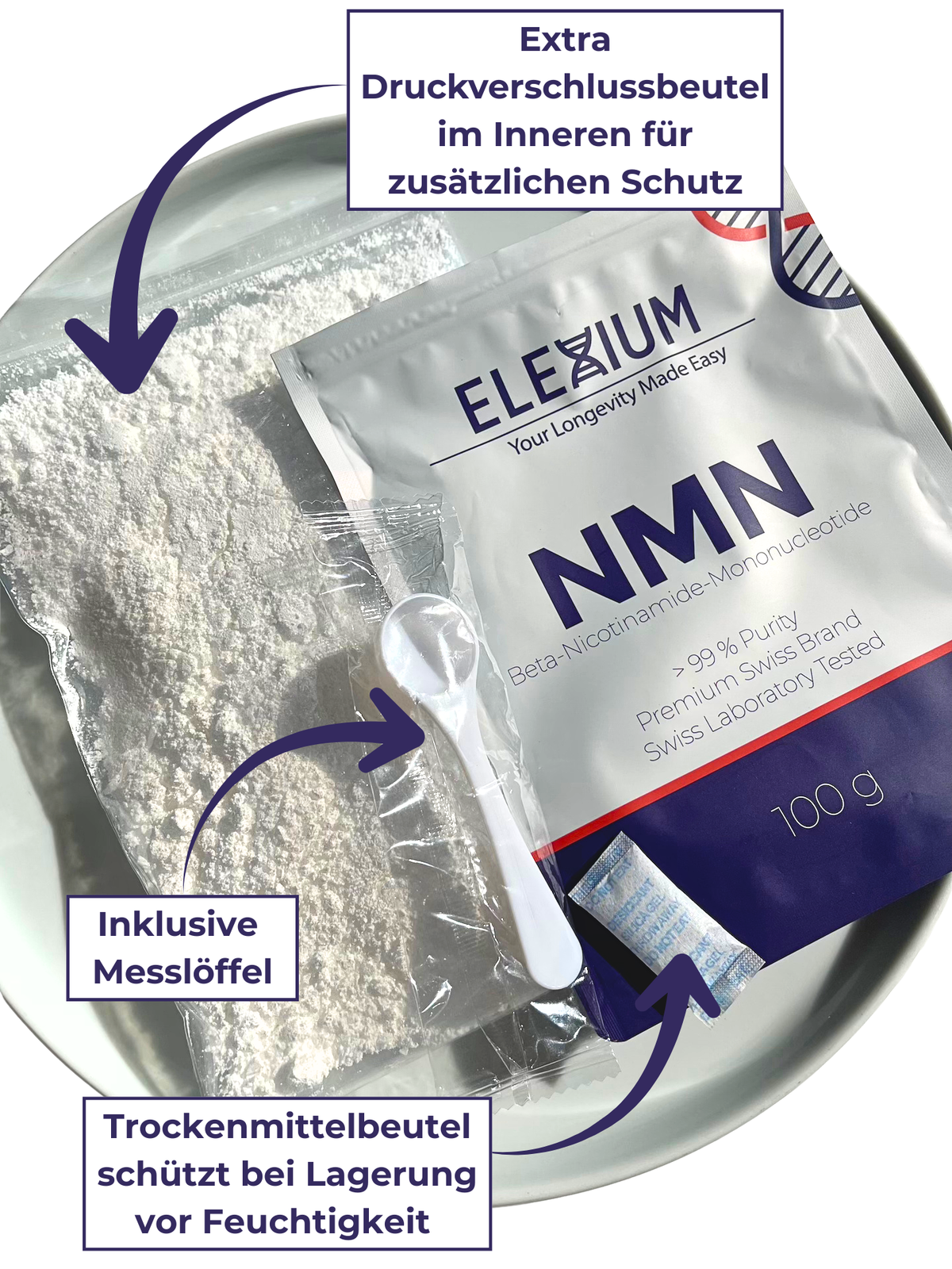 Uthever® NMN Pulver 25g | Nicotinamid Mononukleotid mit >99 % Reinheit – Laborgeprüft – Swiss Quality