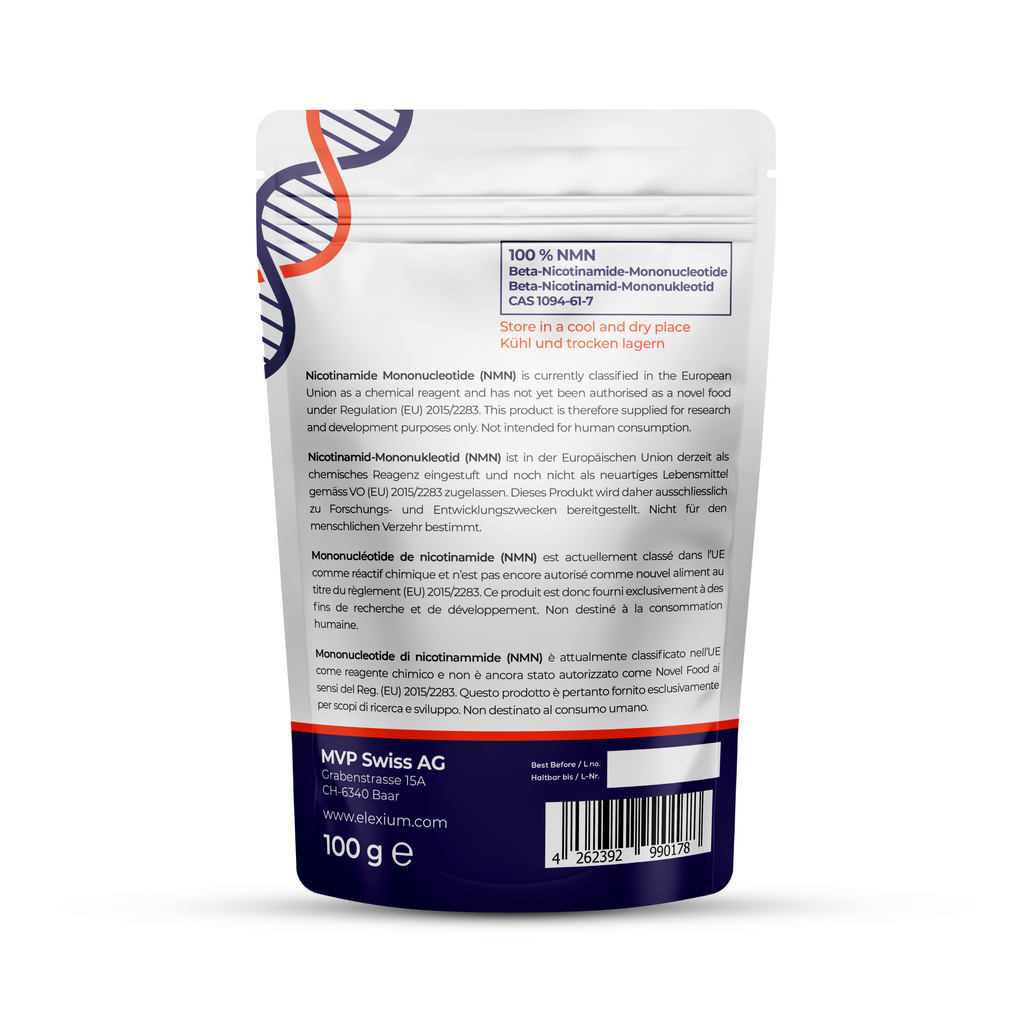 Uthever® NMN Poudre 100g | Mononucléotide de Nicotinamide avec >99 % de pureté – Testé en laboratoire – Qualité suisse