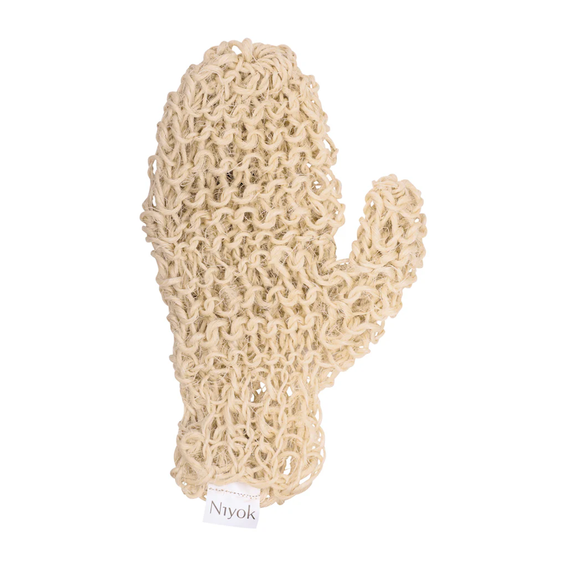 NIYOK Massagehandschuh gestrickt, Sisal