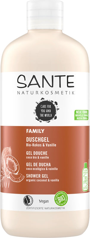 SANTE FAMILY Shower Gel Organic Coconut & Vanilla 500 ml