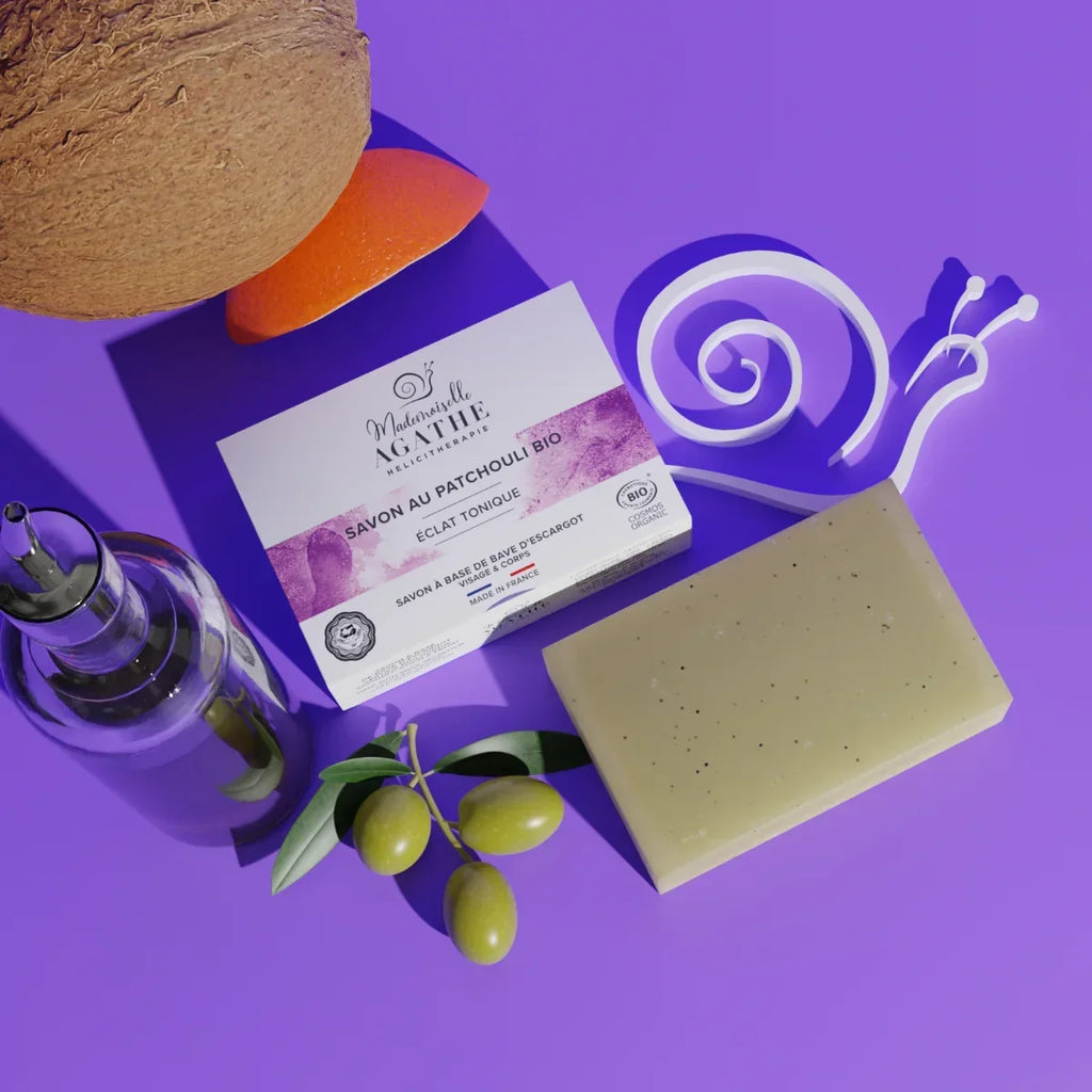 Savon patchouli à la bave d'escargot bio - éclat tonique
