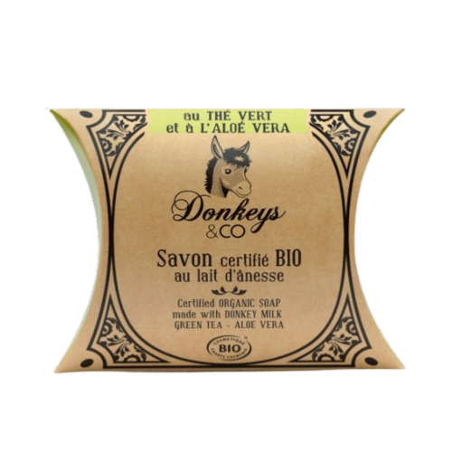 Savon au lait d'ânesse au thé vert et ŕ l'aloé vera, Donkeys & Co, 100g*