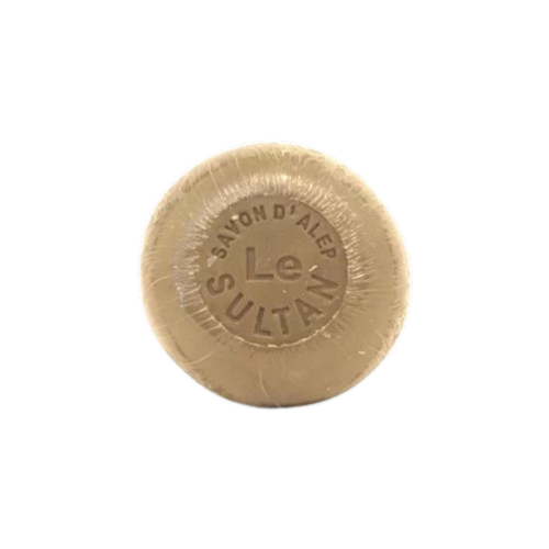 Savon d'Alep forme ronde ŕ la rose 12% de baies de laurier, Le Sultan d’Alep, 110g*