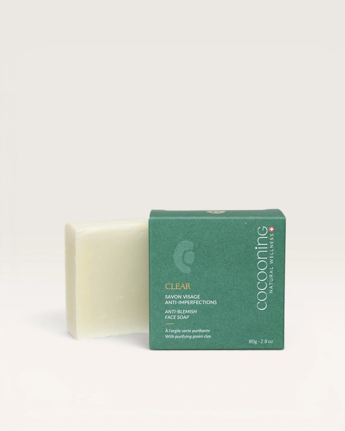 Purifying facial soap with green clay
