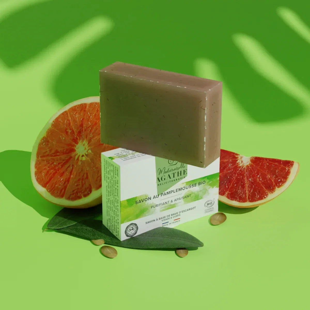 Savon pamplemousse à la bave d'escargot bio - purifiant & apaisant