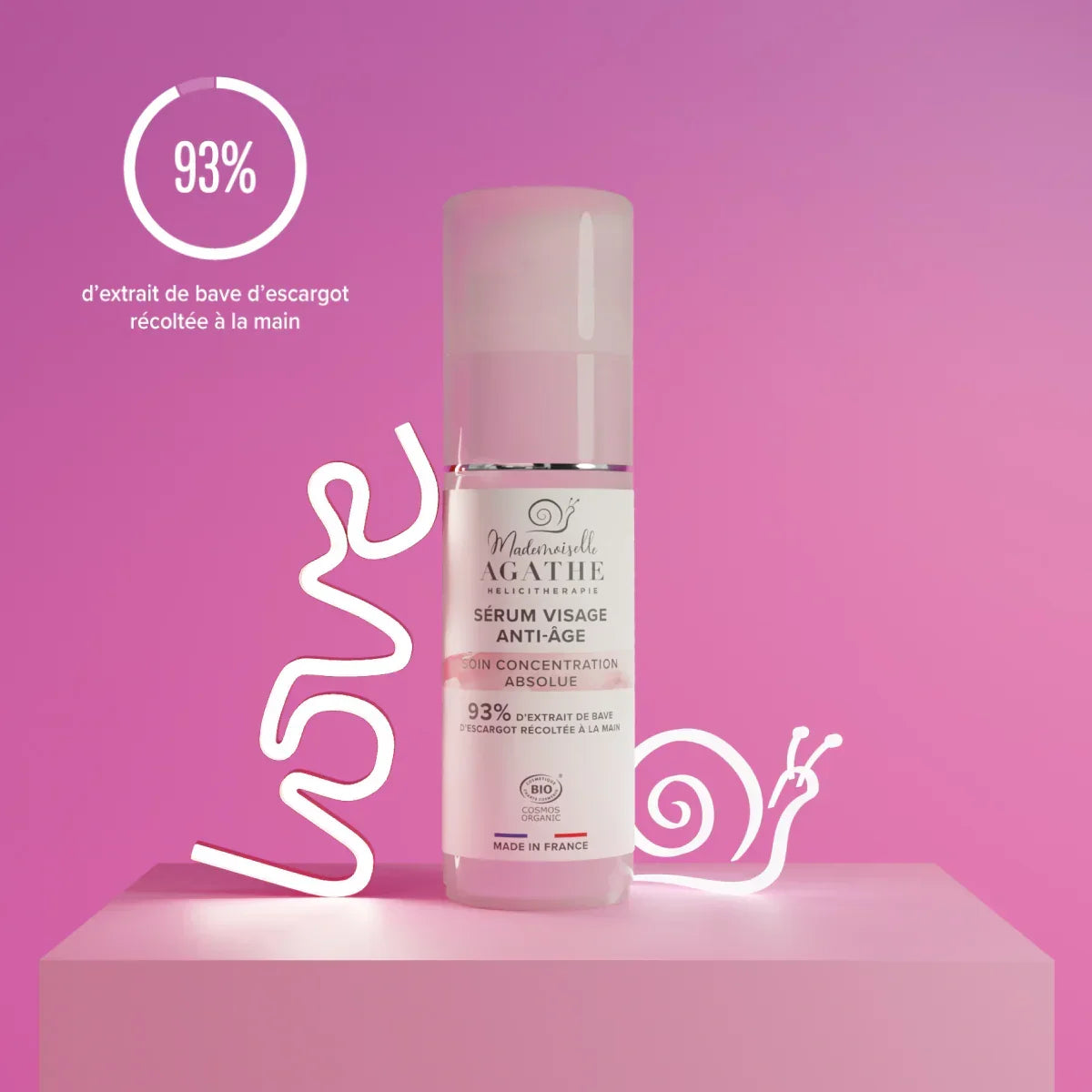 Sérum anti-age à la bave d'escargot certifié bio - rides & ridules