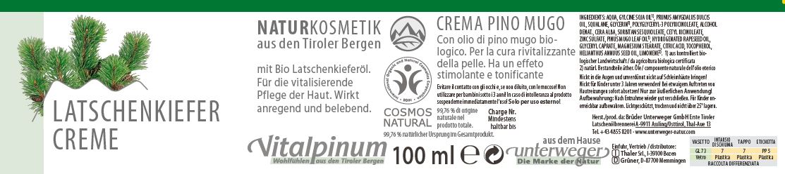 Crème au pin des montagnes Unterweger – des cosmétiques naturels régénérants pour les soins après le sport et en cas de tensions musculaires