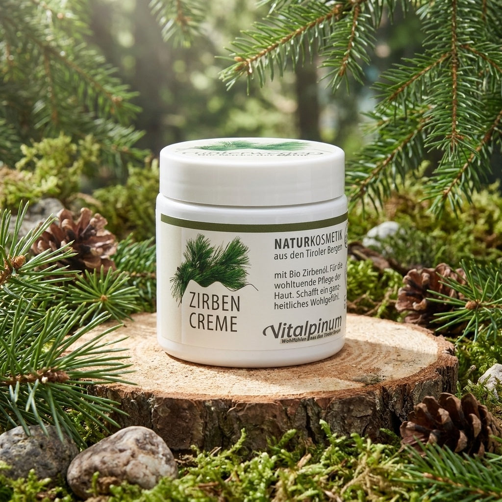 Zirben Körpercreme Unterweger – Naturkosmetik mit Bio-Zirbenöl für sanfte & pflegende Hautpflege