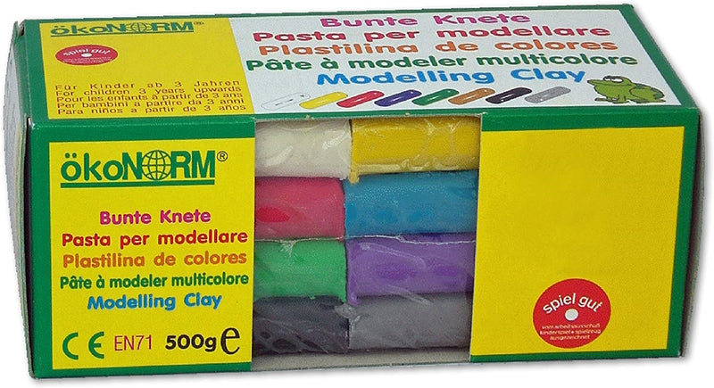 ÖKONORM Bunte Knete, 500g, 8 Farben