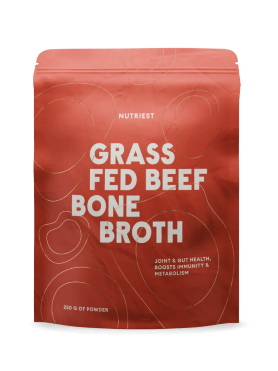 Poudre de bouillon d'os de bœuf bio nourri à l'herbe