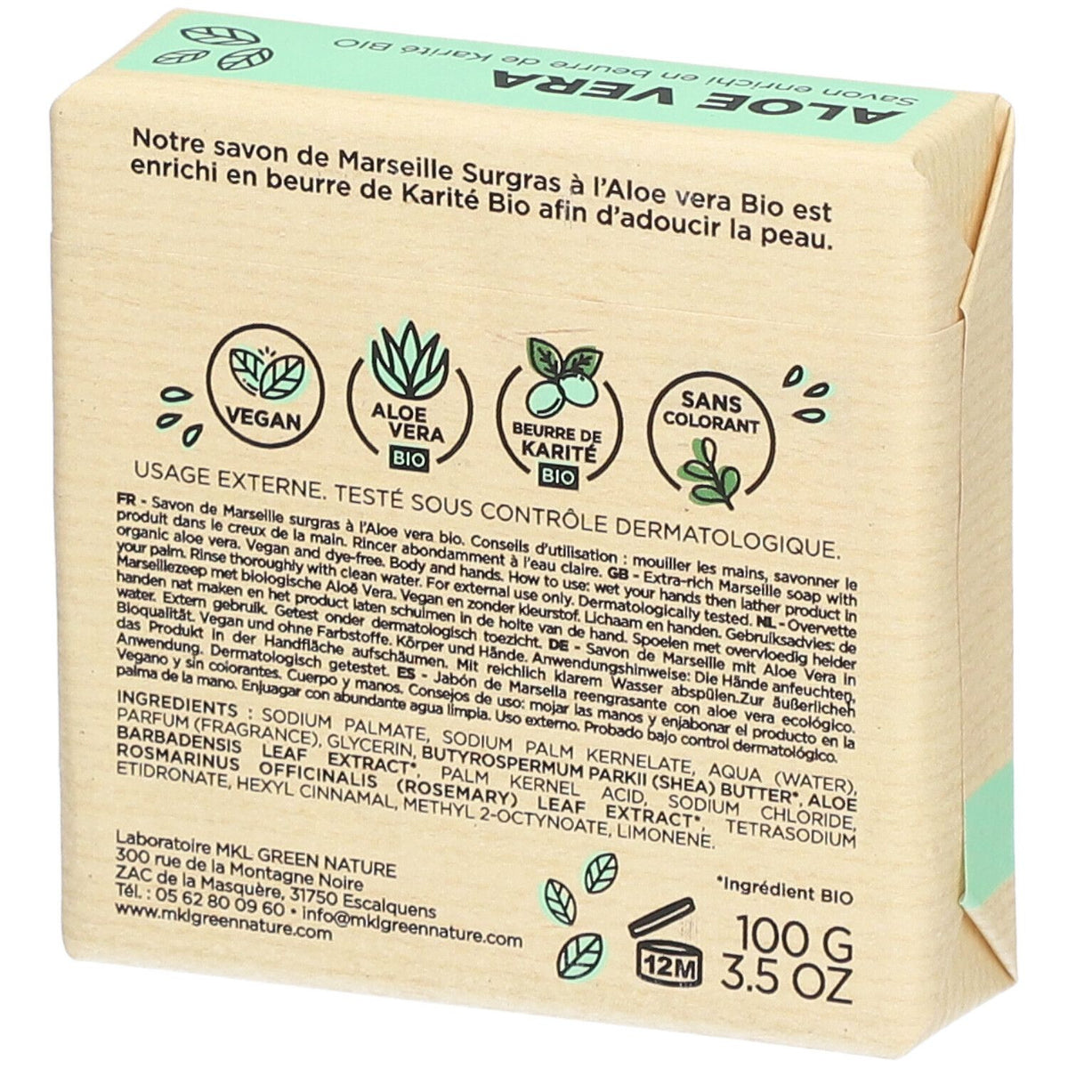 Savon Marseille Surgras Aloe Vera