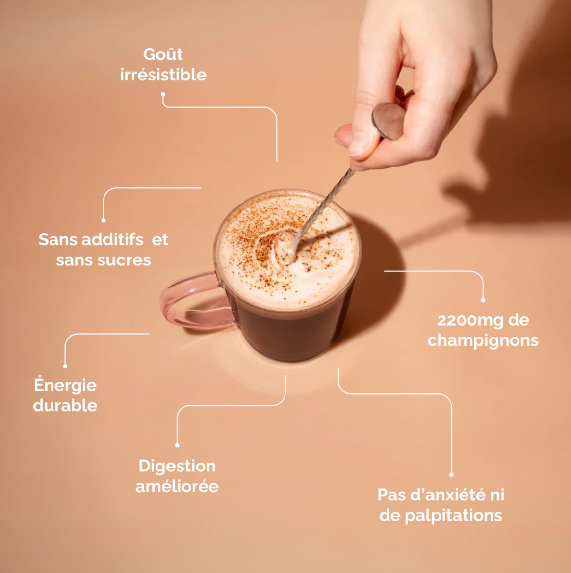 Bonjour Functional Mushroom Coffee with Lion's Mane, Chaga & Cordyceps 30 Servings