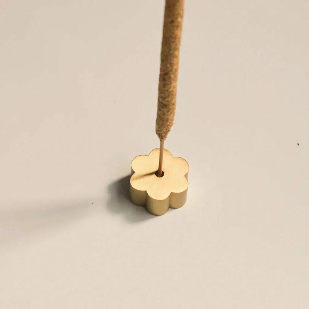 Porte-encens Fleur en laiton