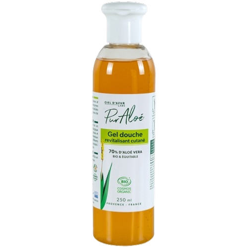 Gel douche revitalisant cutané ŕ l'aloe vera (70%) équitable, Pur'Aloé, 250ml*