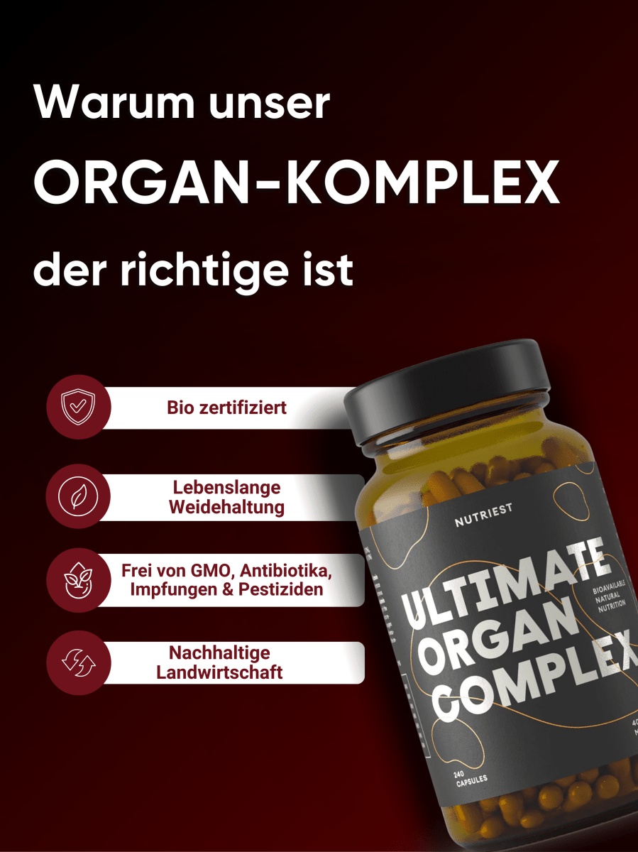 Getrockneter Bio Weiderind Ultimate Organ-Komplex in Kapseln