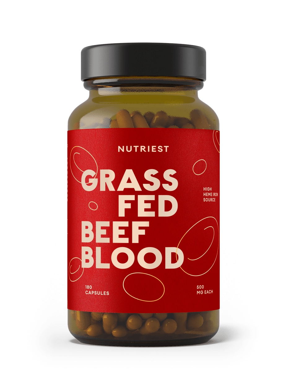 Gélules de sang de bœuf bio nourri à l'herbe (déshydraté)