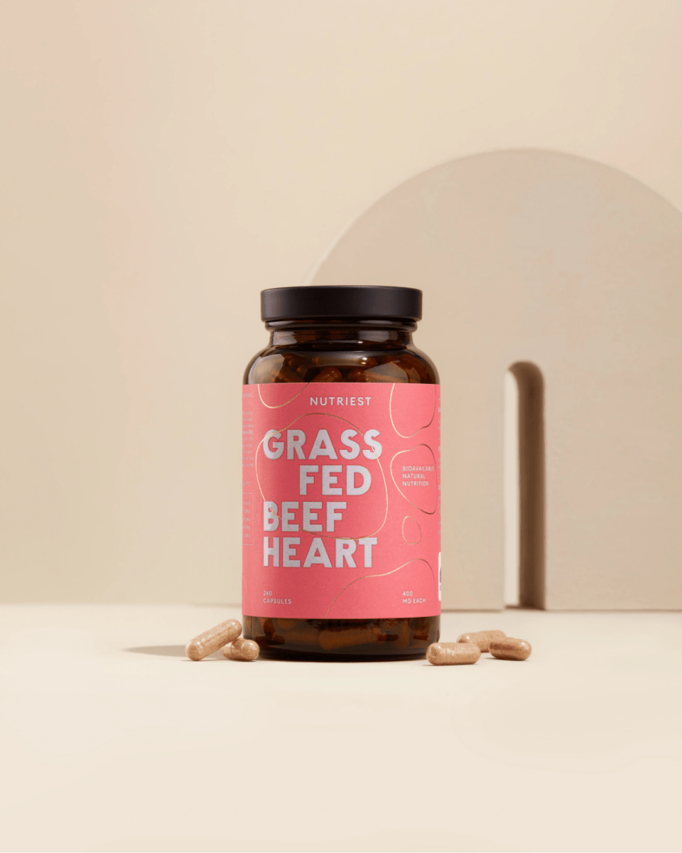 Cœur de bœuf biologique nourri à l'herbe séché en capsules
