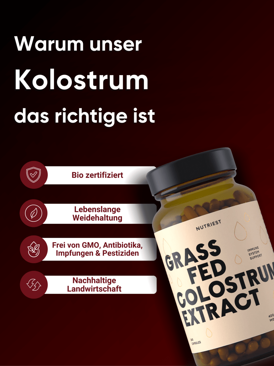 Gélules d'extrait de colostrum bovin nourri à l'herbe