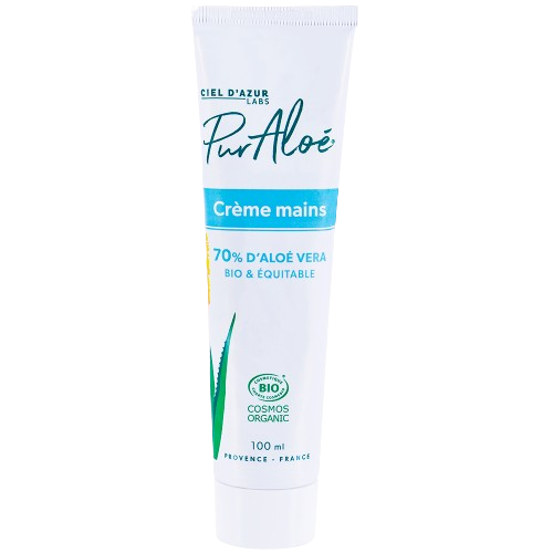 Crčme mains ŕ l'aloe vera (70%) équitable, Pur'Aloé, 100ml*
