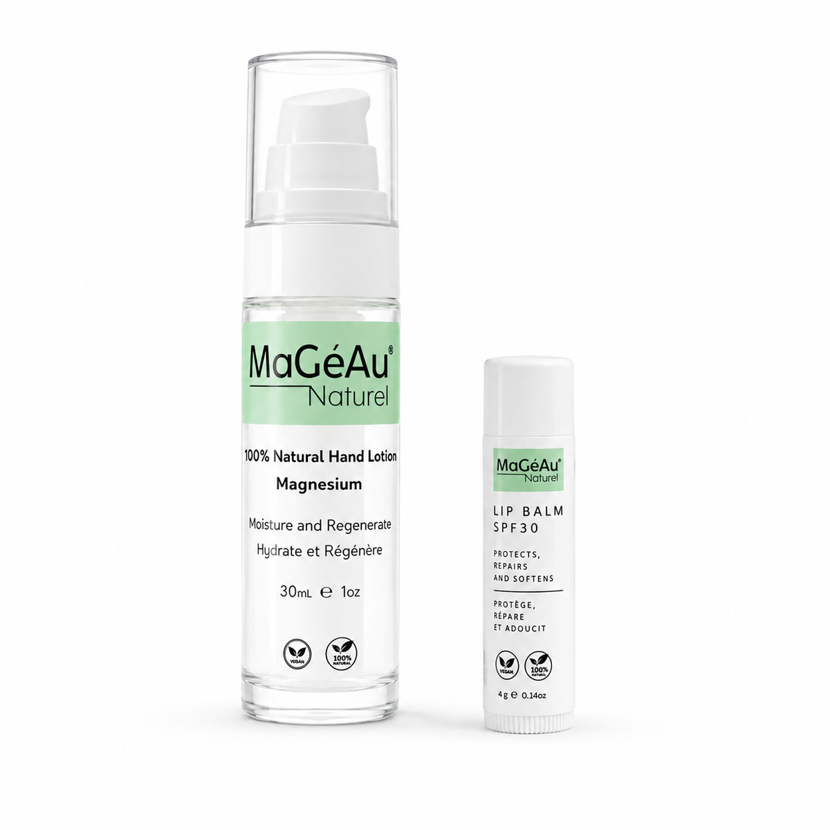 Two skincare products from MaGeAu Naturel on a white background