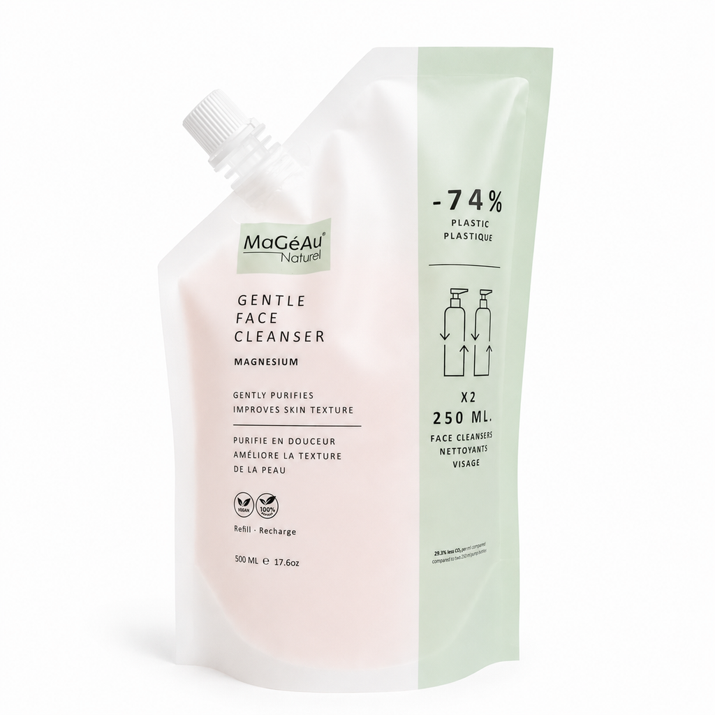 Magéau Gentle Face Cleanser refill packaging on a white background