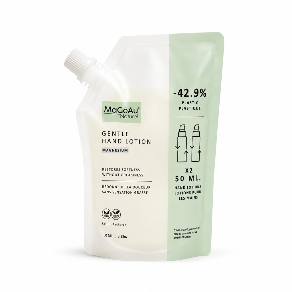 MaGeAu Gentle Hand Lotion refill packaging on a white background