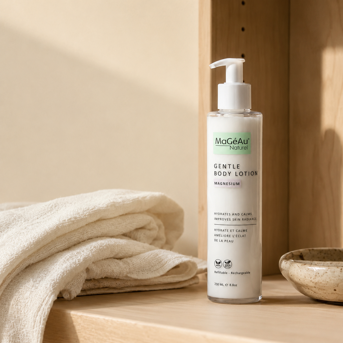 Lotion corporelle au magnésium pour peaux sèches et sensibles