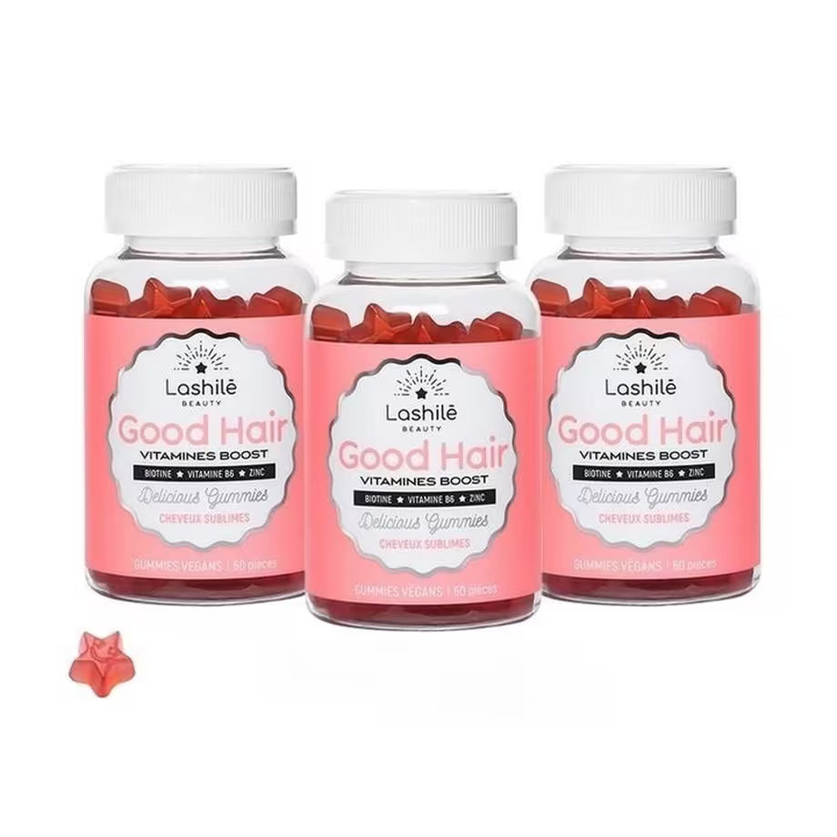 Lashilé Beauty Good Hair – Beauty, Growth, and Strengthening of Hair (Vitamin Gummies) – 3 boxes.