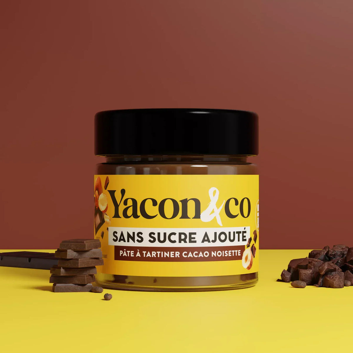 Yacon, cocoa-hazelnut spread