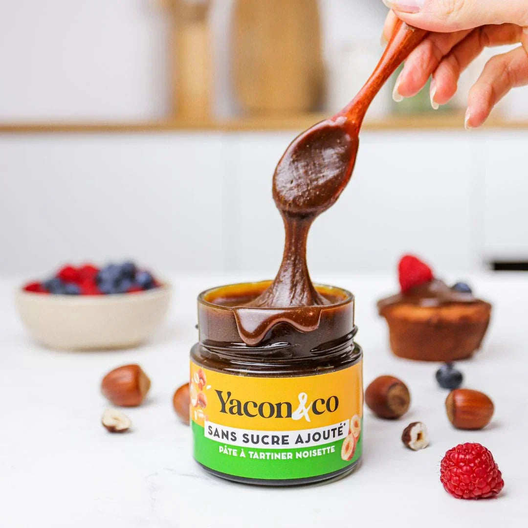 Yacon, pâte à tartiner praliné-noisette