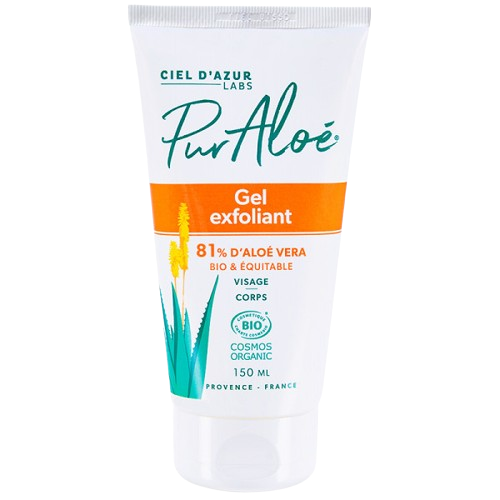 Gel exfoliant visage et corps ŕ l'aloe vera (81%) équitable, Pur'Aloé, 150ml*