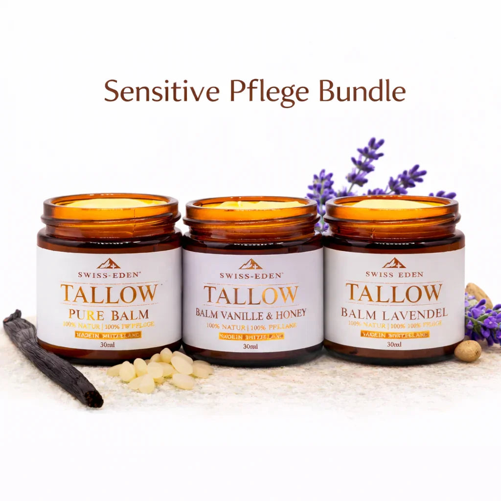 NEU SENSITIVE PFLEGE BUNDLE – BERUHIGENDE INTENSIVPFLEGE MIT TALLOW (PURE, VANILLE & HONIG, LAVENDEL)