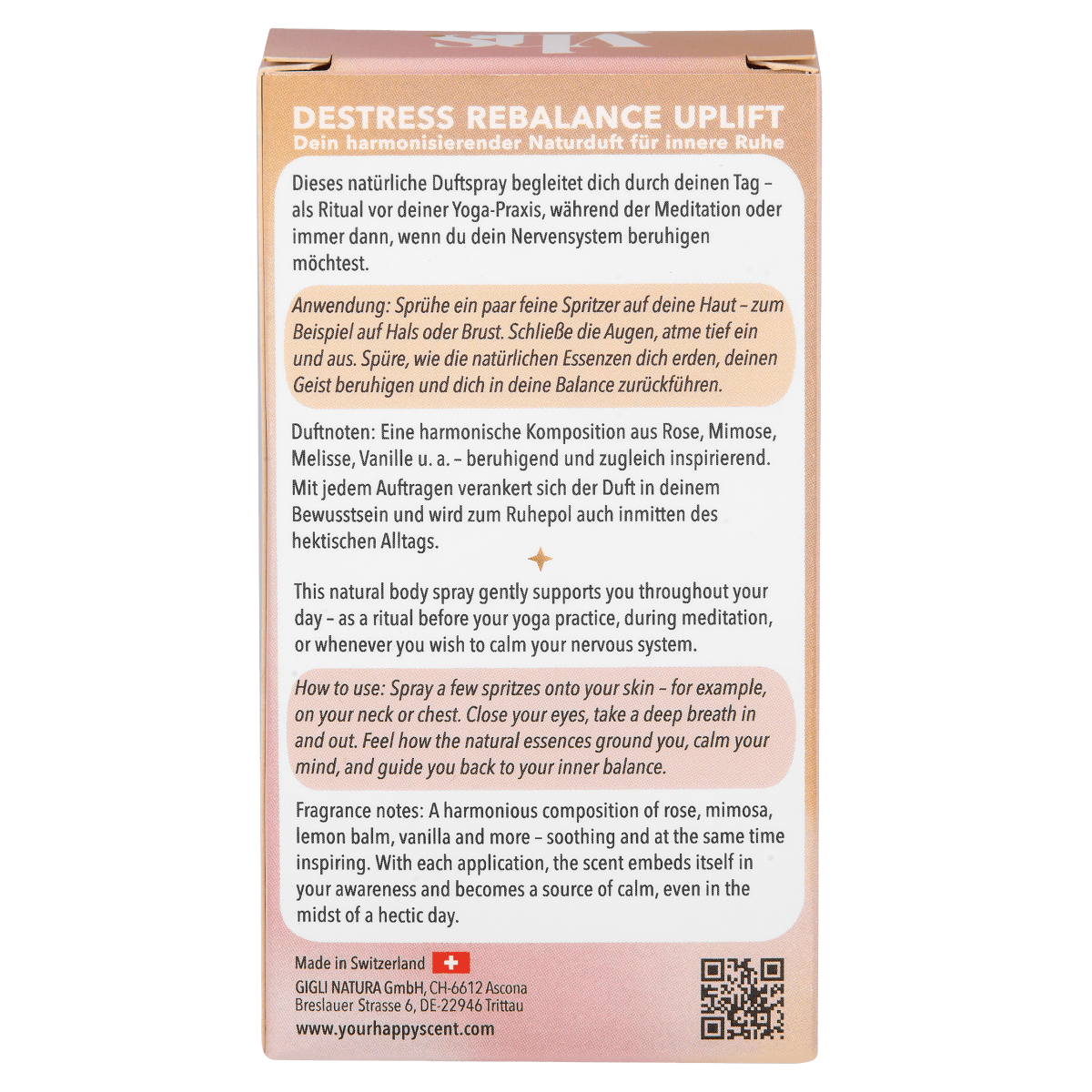 Vaporisateur corporel équilibrant l'âme YourHappyScent®